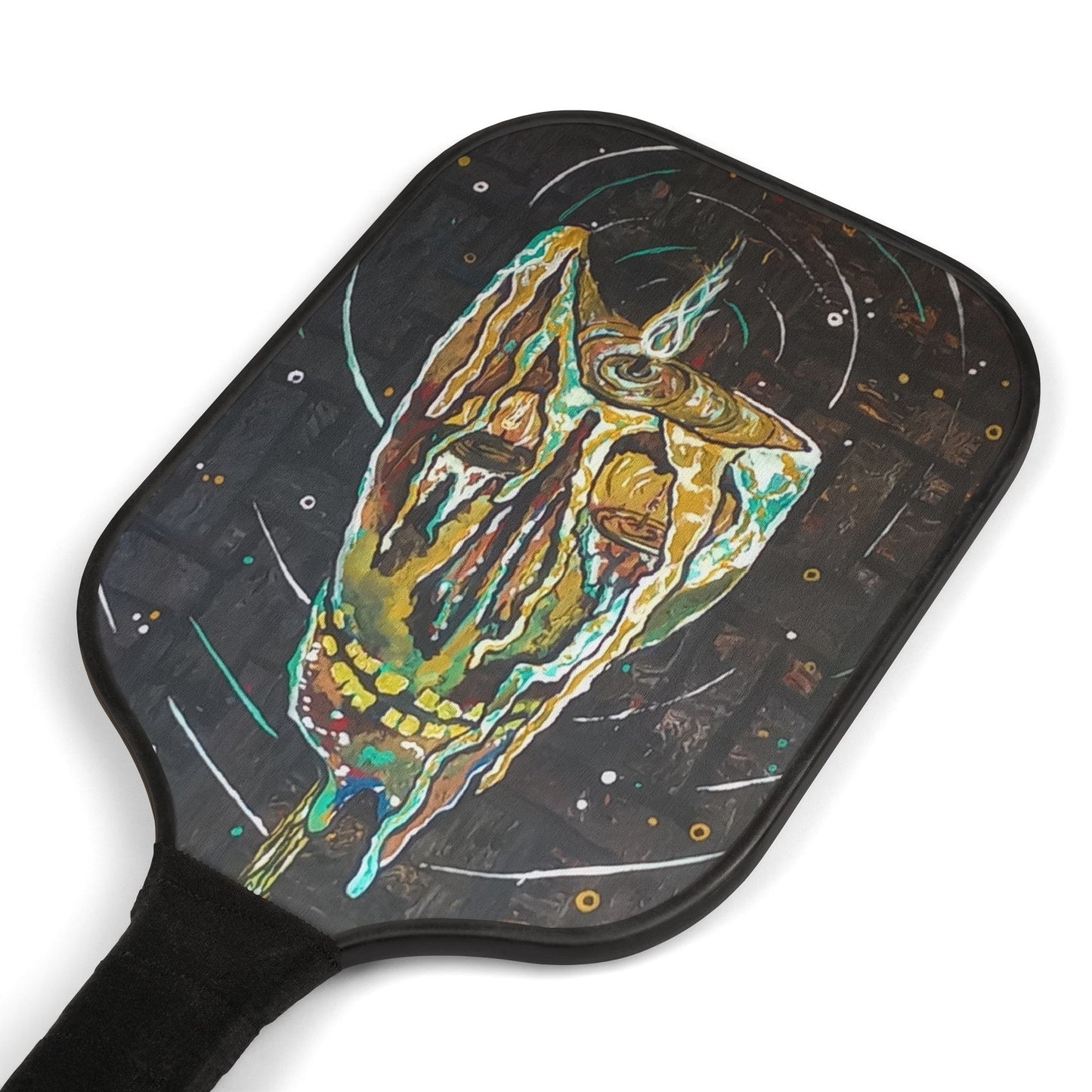Pickleball Paddle Set – Abstract Dripping Skull Design with 2 Balls