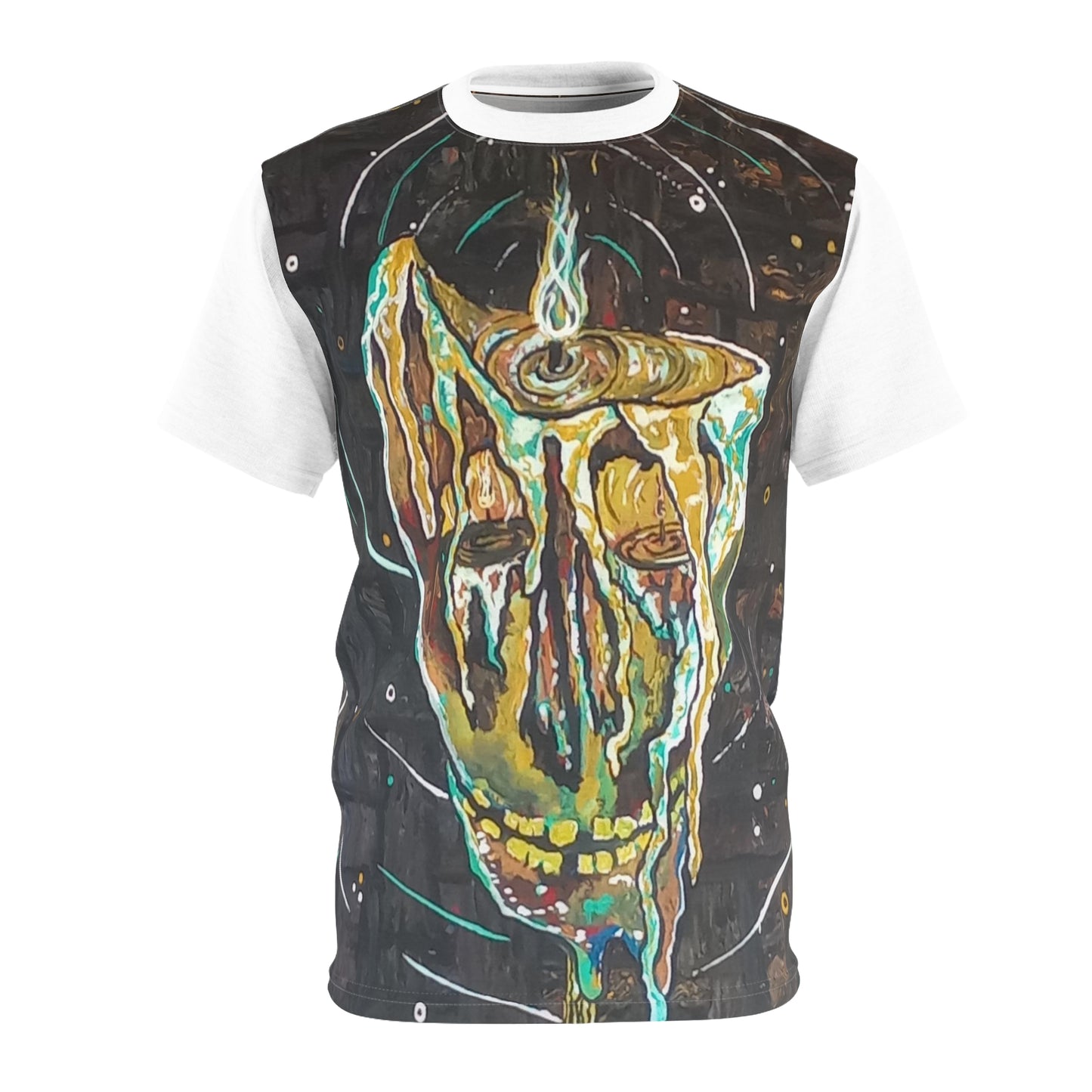Skull candle tiki torch Unisex Cut & Sew Tee (AOP)