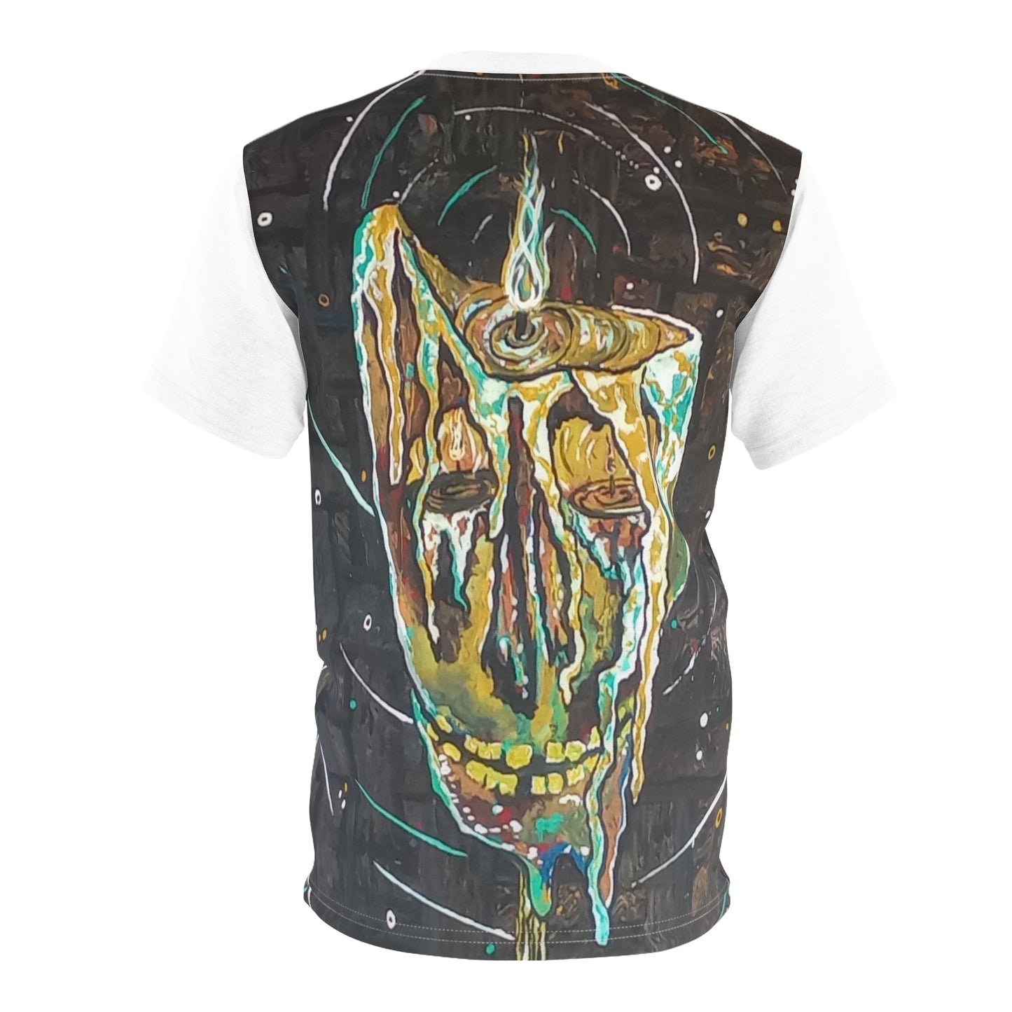 Skull candle tiki torch Unisex Cut & Sew Tee (AOP)